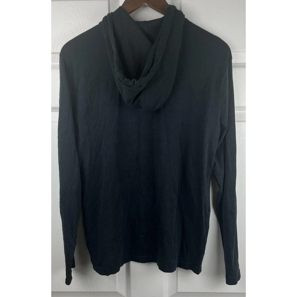 Polo Ralph Lauren T-Shirt Hoodie Mens Small Black Long Sleeve Pullover Pony‎